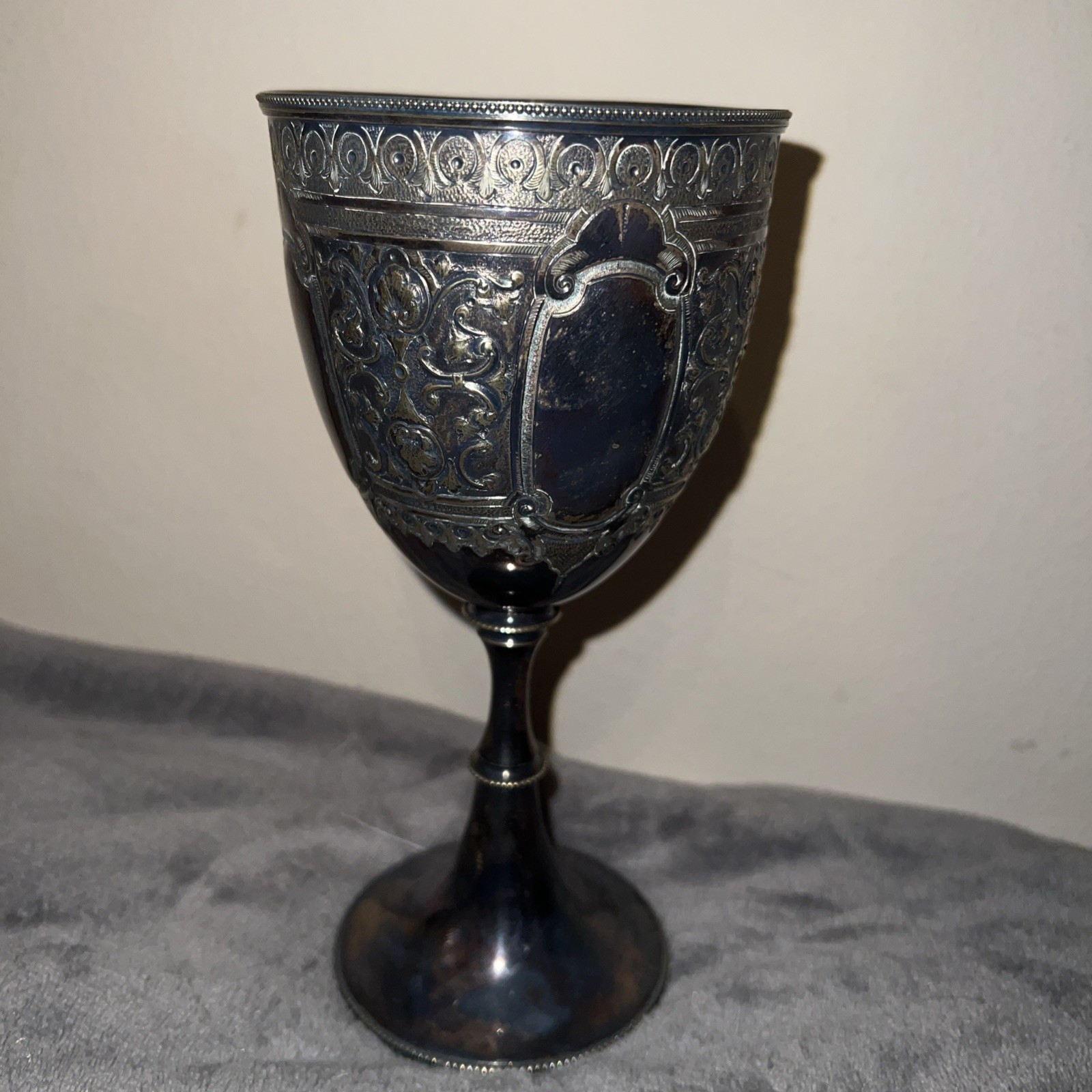 Antique Silver Plated(?) Church Goblet/Chalice Engraved xxster & Son 2693