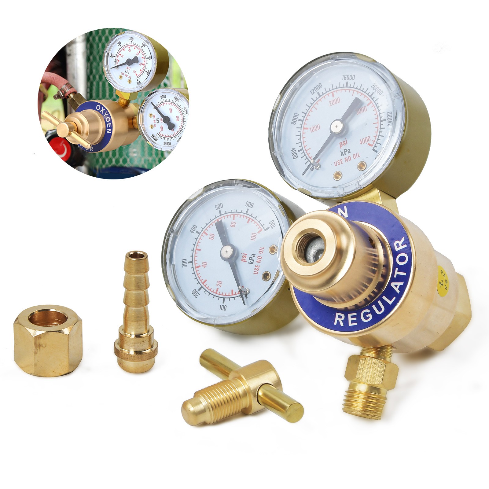 Oxygen Gas Welding Welder Regulator Pressure Gauge Victor Style Cutting-CGA540