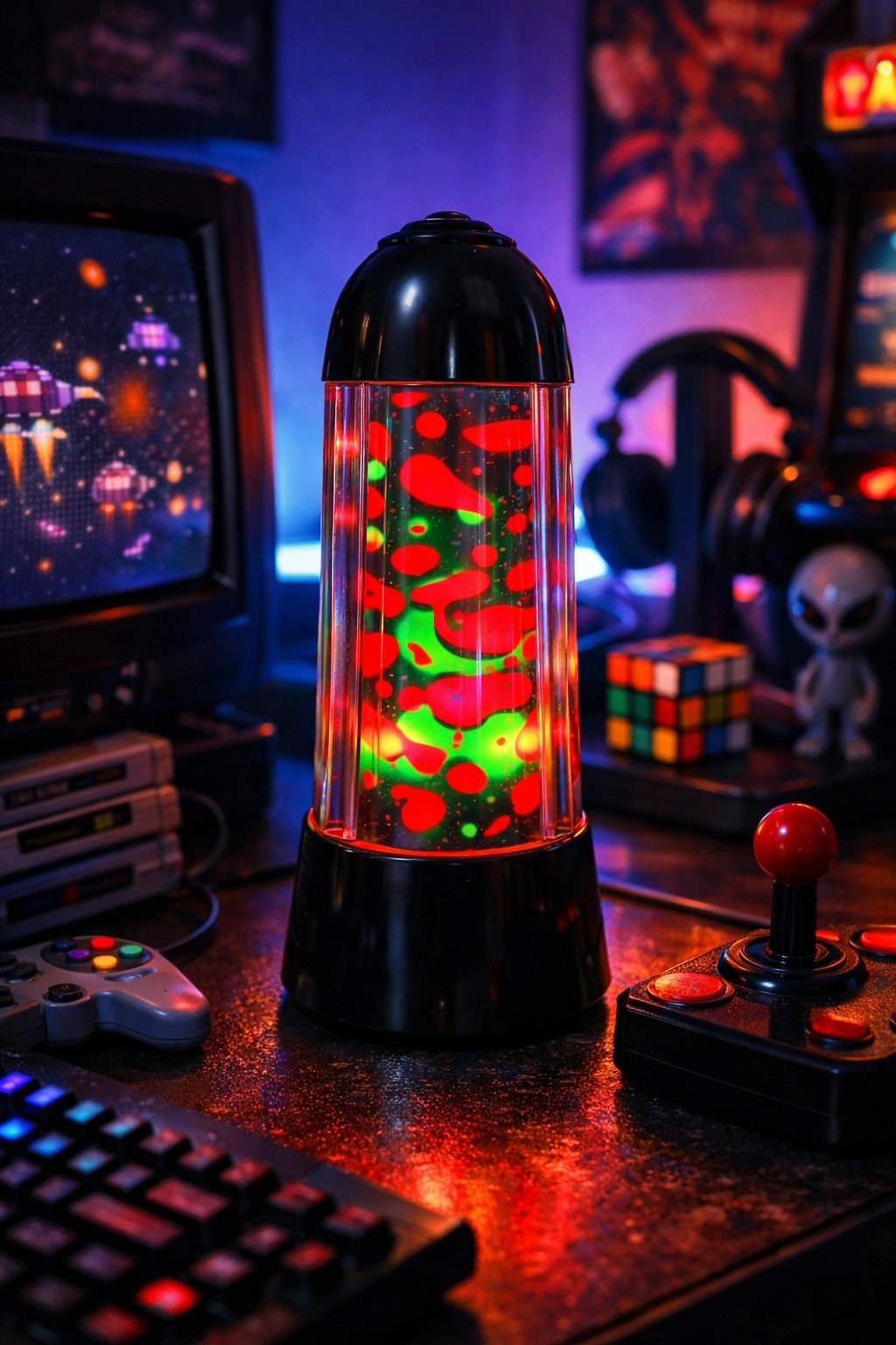 Vintage 1990s Psychedelic Lava Light Rotating Motion Lamp Magma Style Working