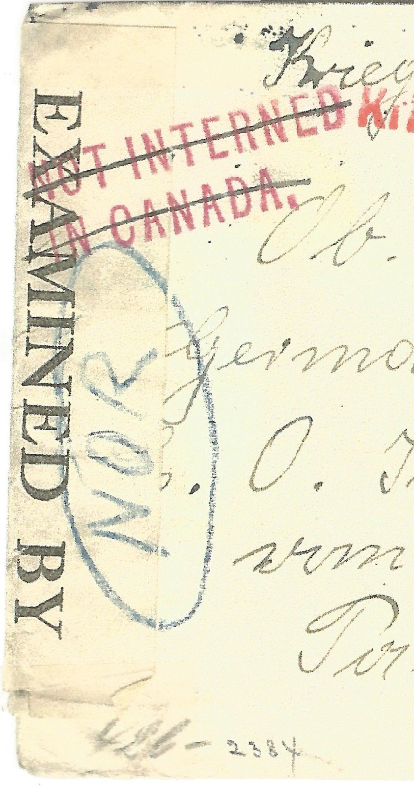 1940 Kriegsgefangenpost German POW Switzerland to Canada