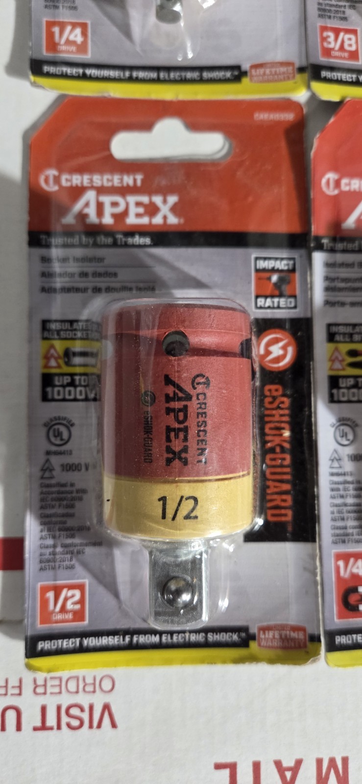 Crescent Apex eSHOK-GUARD Impact Socket Isolator 1/4, 3/8, 1/2 And Bit Holder