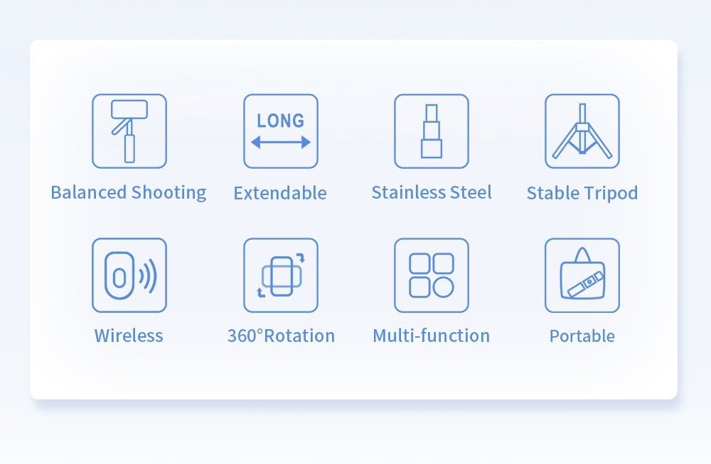 67" Cell Phone Selfie Stick Tripod Wireless Remote Extendable for iPhone/Android