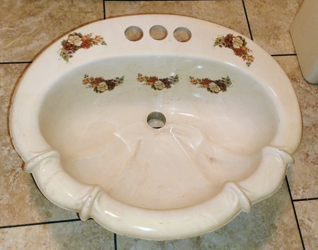 Vintage bathroom drop in sink Victorian style