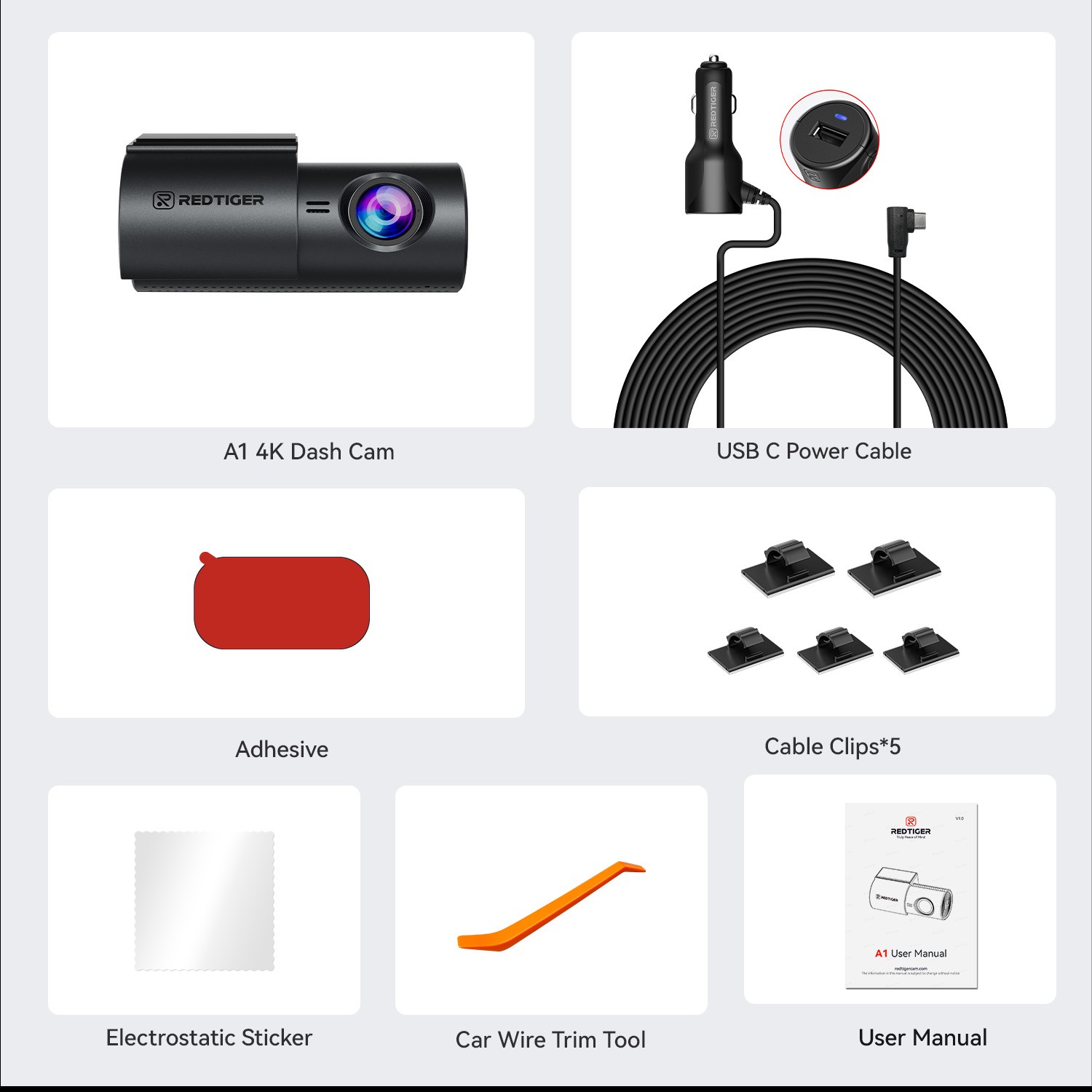 REDTIGER A1 4K Dash Cam WiFi APP Control Compact Mini Super Night Vision