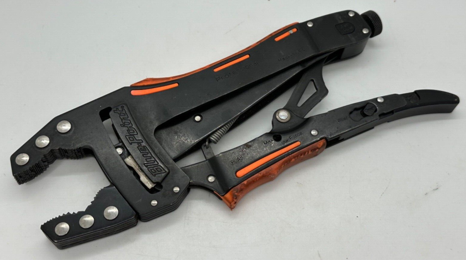🇺🇸 Blue Point Tools Self Locking Pliers Vise Max Grip Force Adjustable Orange