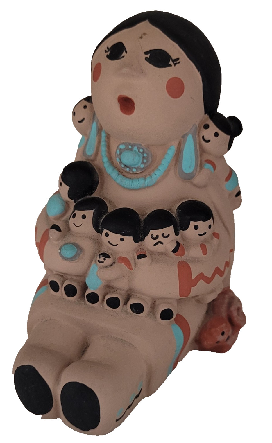 Vintage Teissedre Signed Native American Storyteller Hand Painted Figurine