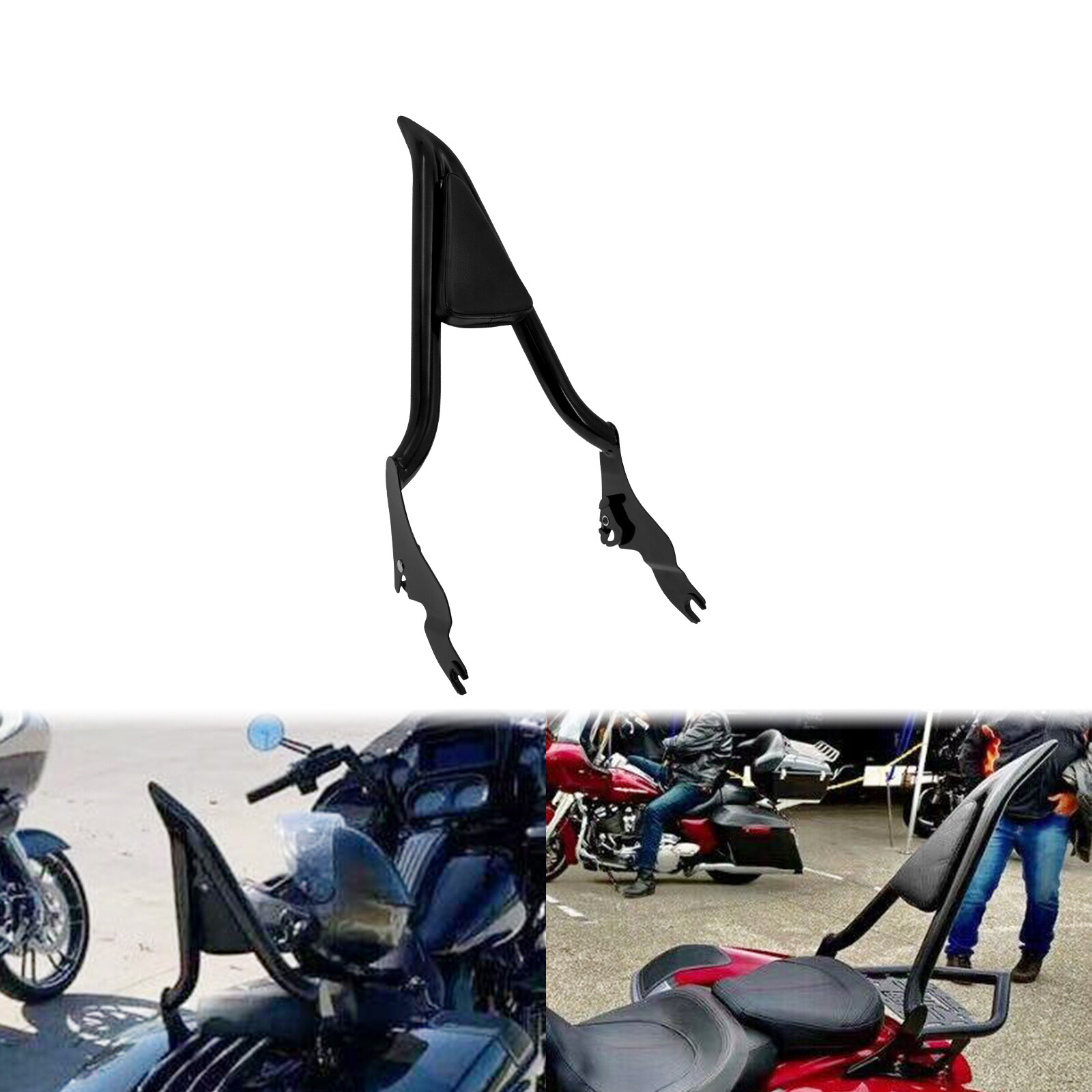 22" Passenger Backrest Sissy Bar For Harley Touring Road King Glide 2009-2025