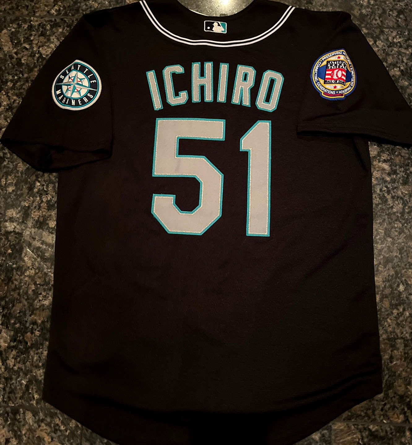 Seattle Mariners #51 Ichiro Hall of Fame Limited Edition 2Patch stitched Jersey