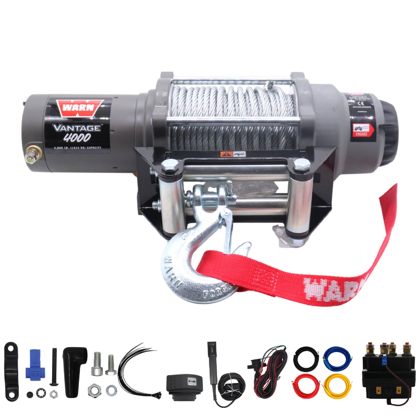 WARN VANTAGE 4000 12 Volt DC Powered Electric ATV Winch 4000-Lb.