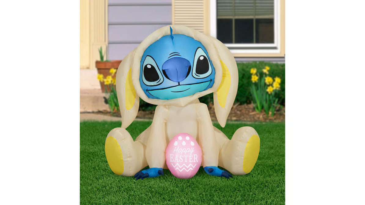Gemmy Disney Stitch Airblown Easter Lights 3 Ft Wide Inflatable Outdoor Decor