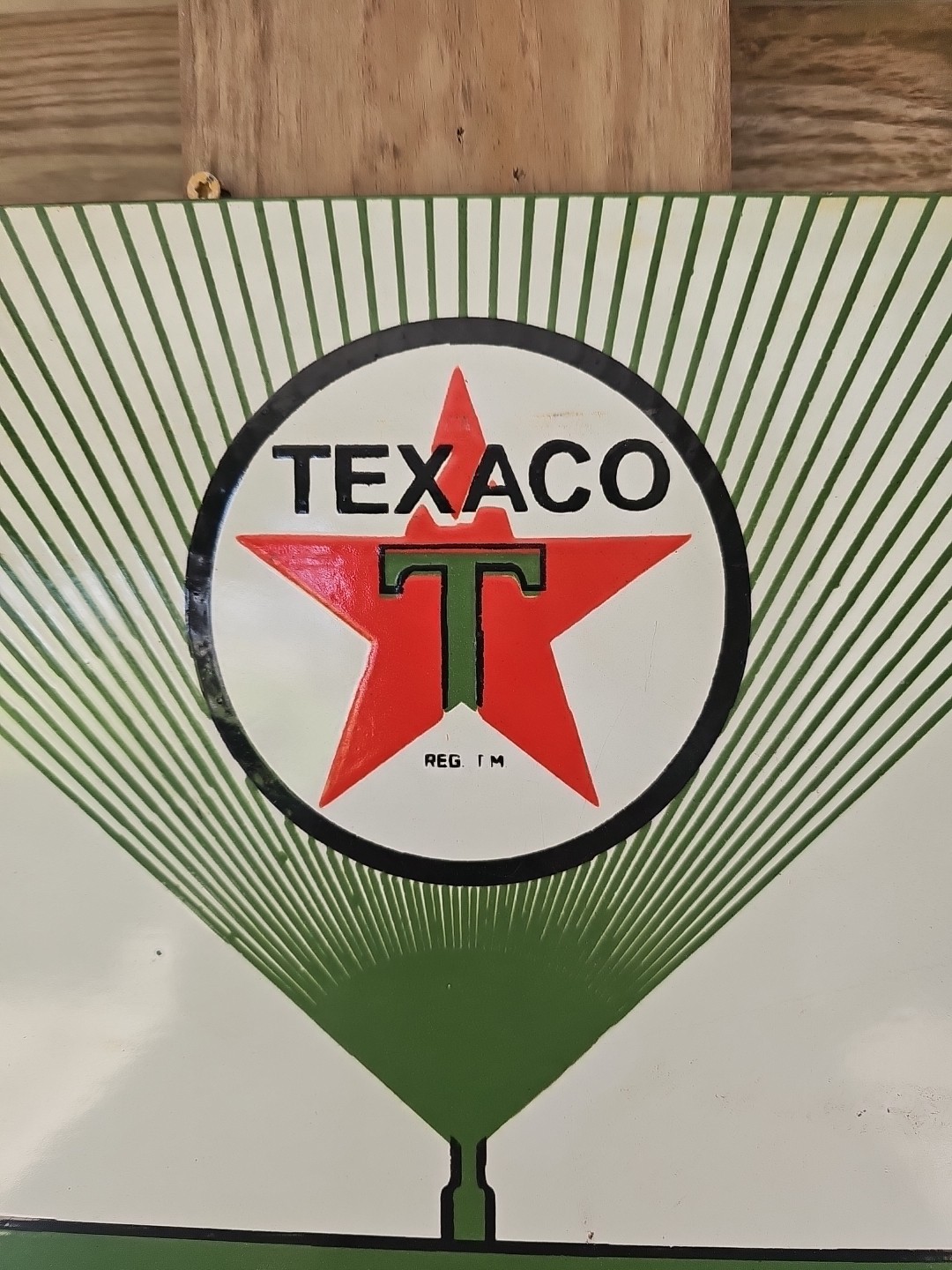 VINTAGE 1955 Texaco Diesel fuel 2 Porcelain Advertising Sign (Green) 18" X 12"