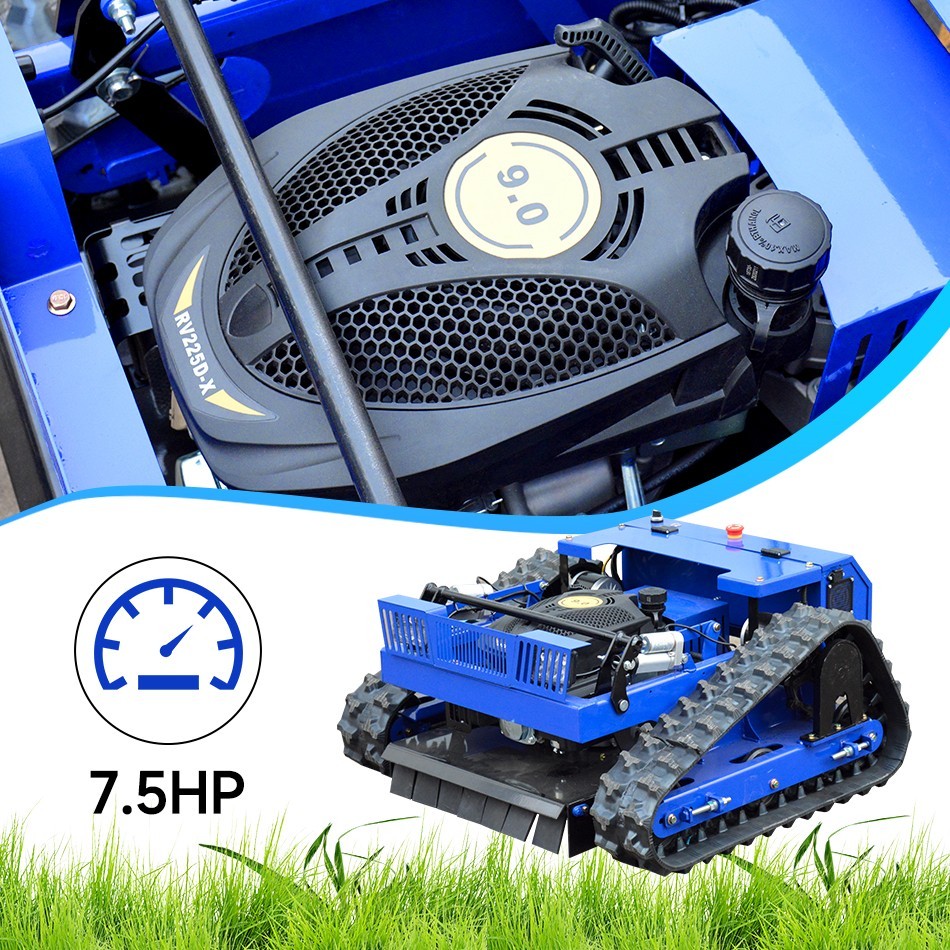 Gasoline Remote Controlled Tracked Lawn Mower RATO 225cc 7HP - Free Shipping