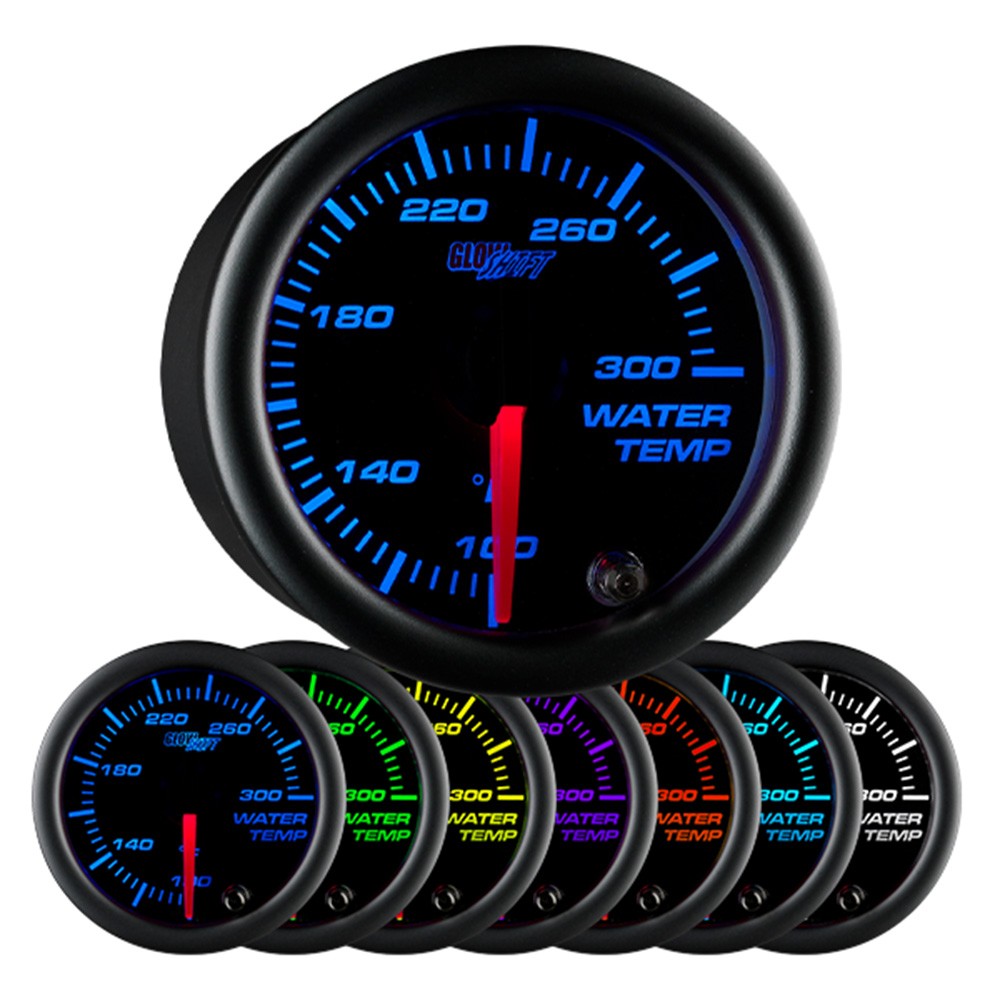 GlowShift 52mm Black 7 Color LED Water Coolant Temperature Temp Gauge Meter - �F