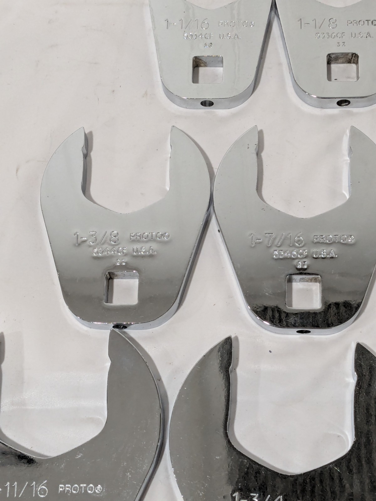 Proto 15 Pc 1/2" Drive Open End Crowfoot Wrench Set 1-1/16 to 2" J53001CF