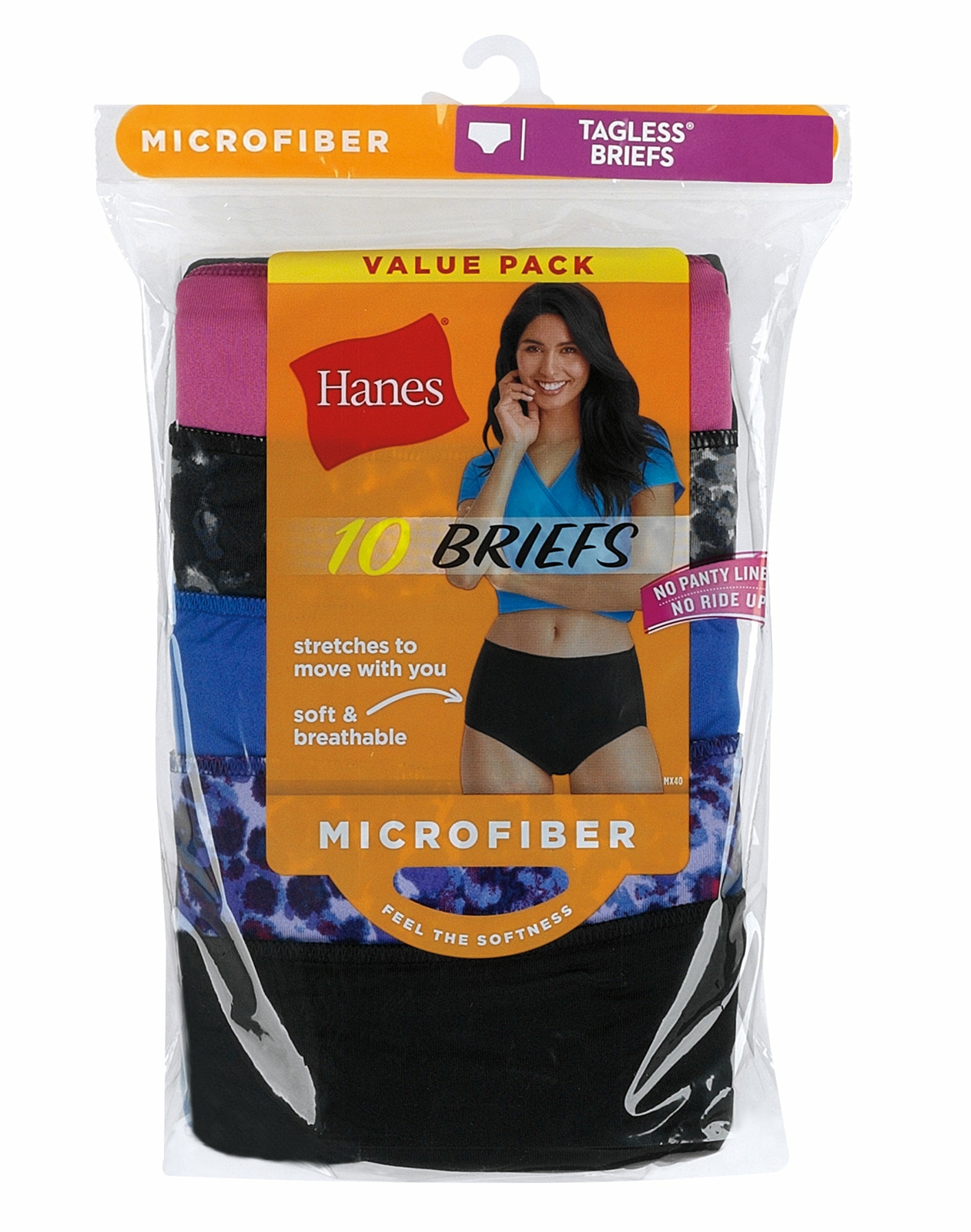 Hanes 10 Pack Briefs Underwear Women's Microfiber Cool Comfort Panties Tag Free