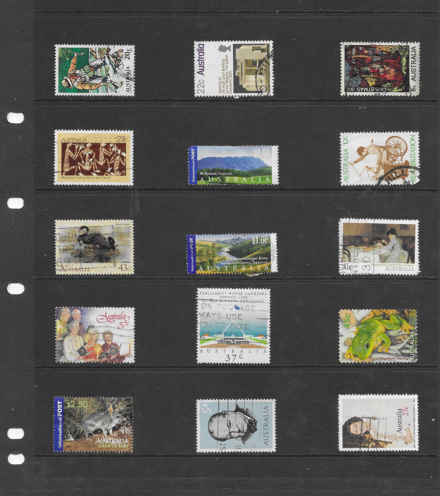 Australia 15 sheets used stamps (sheets not included)