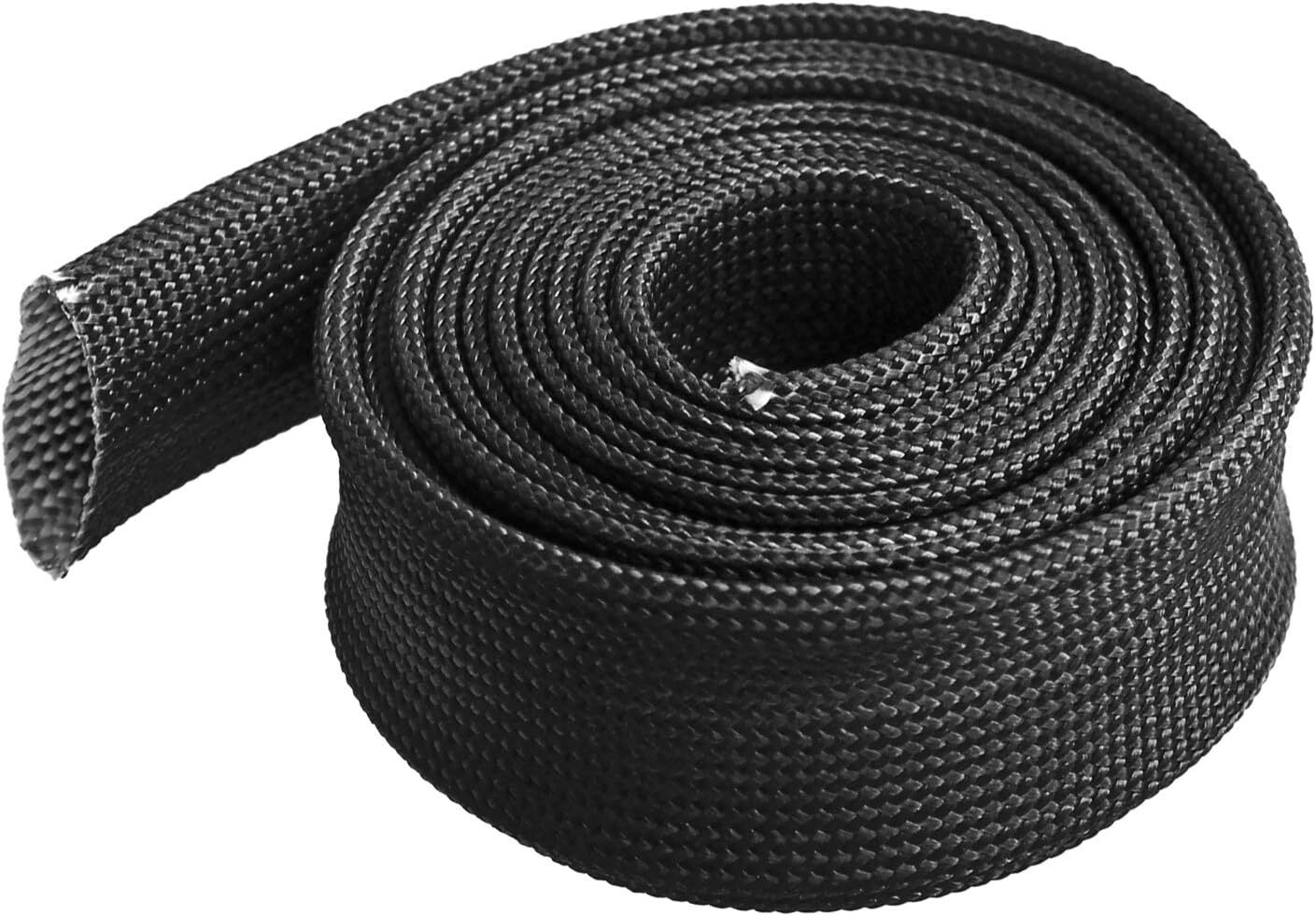 Heat Hose Fiberglass Wrap Shield Sleeve Adjustable 10FT-15MM(5/8"）Wire Fuel Line