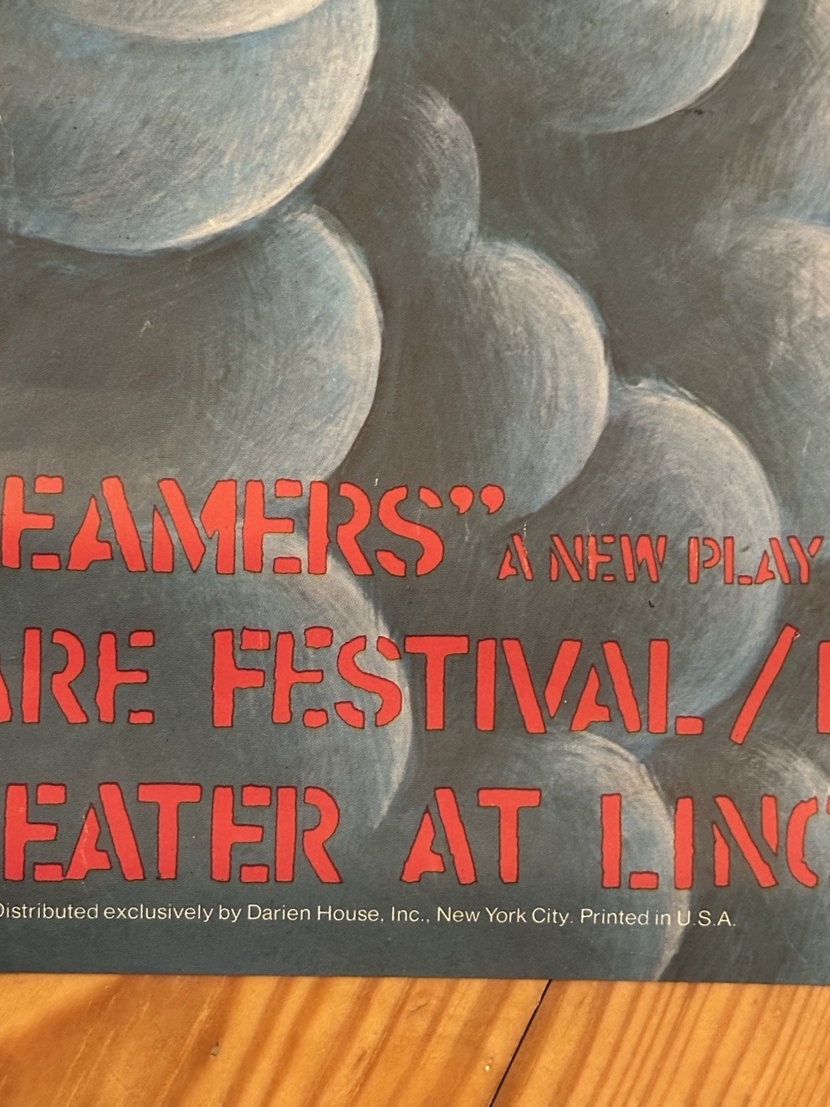 RARE Original Large 45” Paul Davis Streamers Poster Joe Papp Shakespeare Theatre