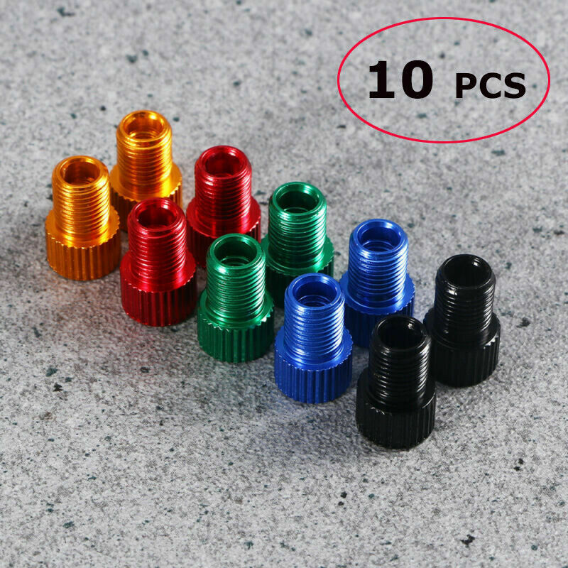 10 Pack Presta to Schrader Valve Stem Adapter Converter Bicycle Bike Tire Tube