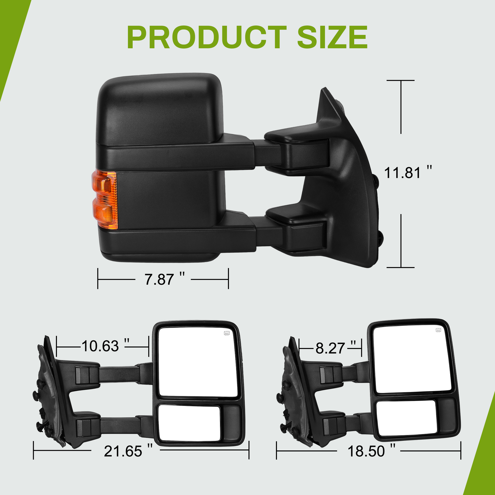 Passenger Side Mirror for 2008-2016 Ford F250 F350 F450 Super Duty Power Heated