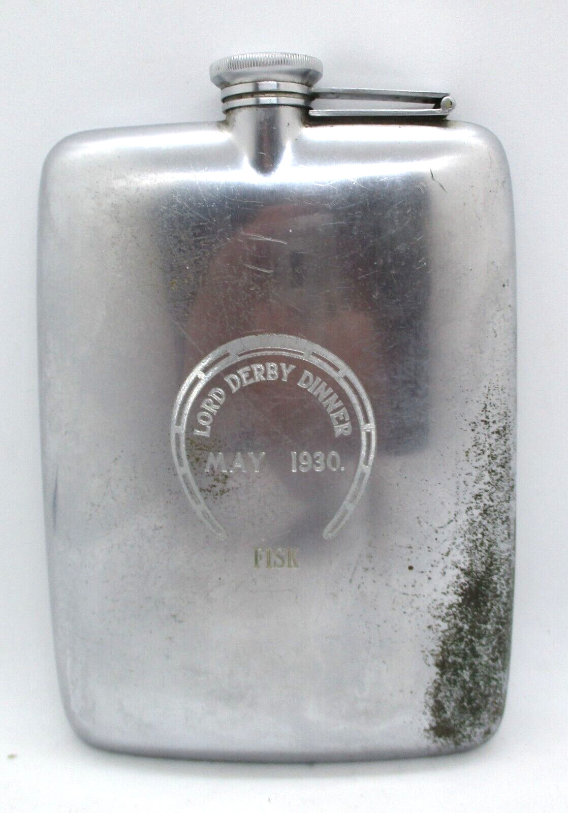 Antique Lord Derby Dinner May 1930 Silverplate Flask