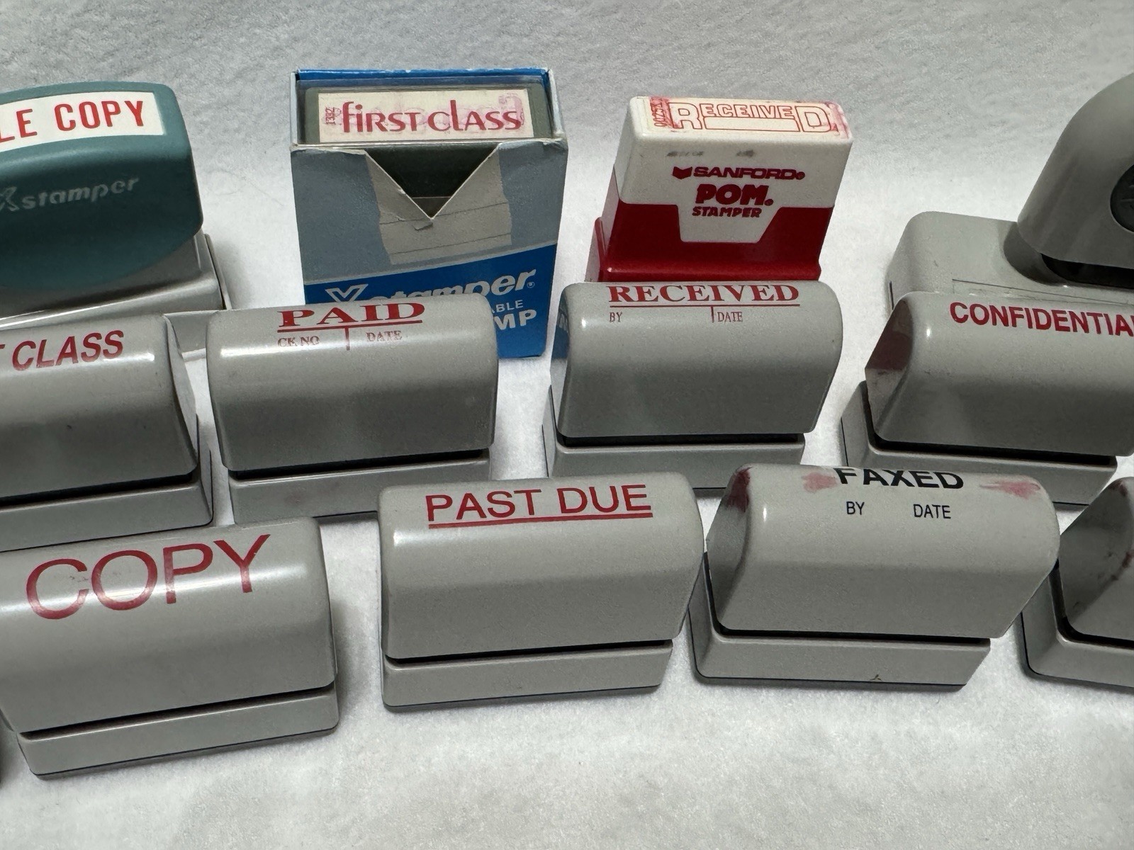 Office Stamp Lot Xstamper & Sanford | PAID RECEIVED FILE CONFIDENTIAL FAX