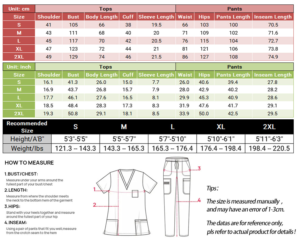 NiaaHinn Scrub Set Women Nurse Uniform Stretch Stand-Up Collar Straight Leg Pant