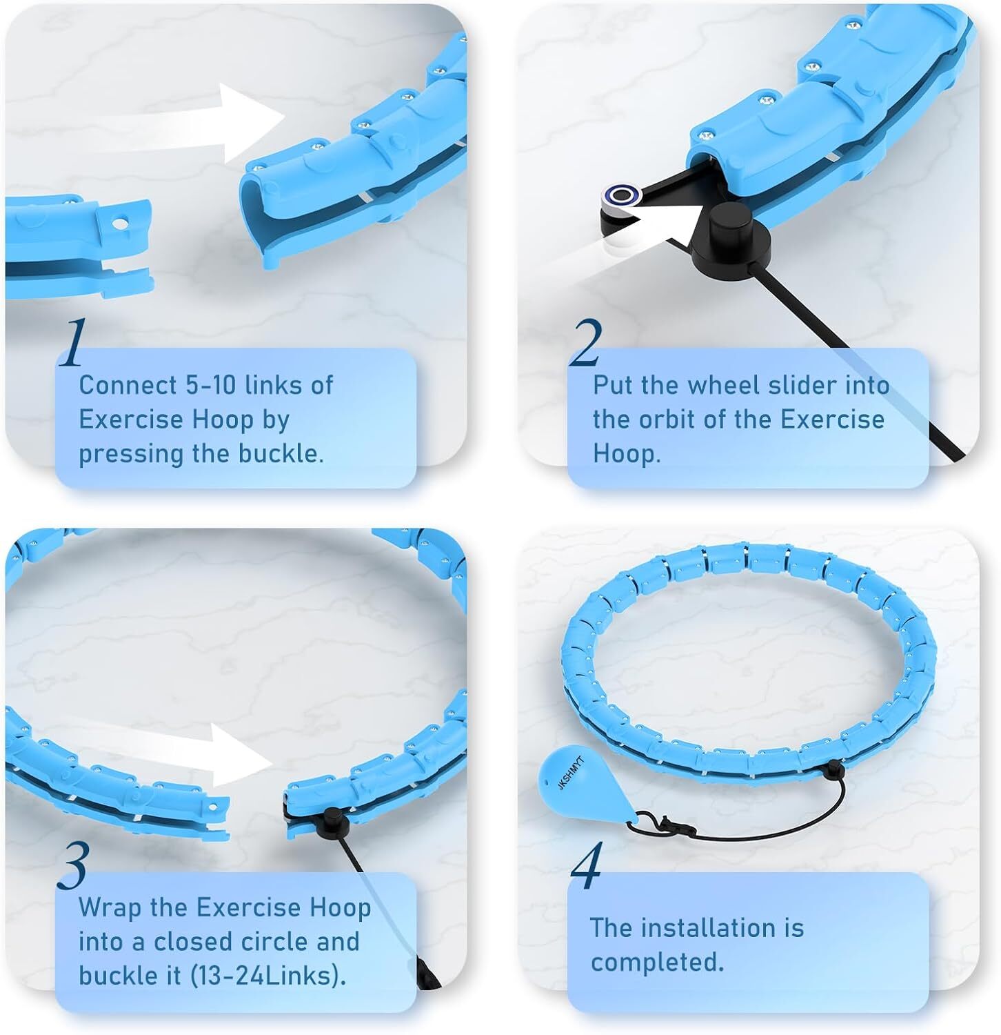 Infinity Hoop Fit Plus Size 47", Weighted Hula Hoops for Adults Weight Loss