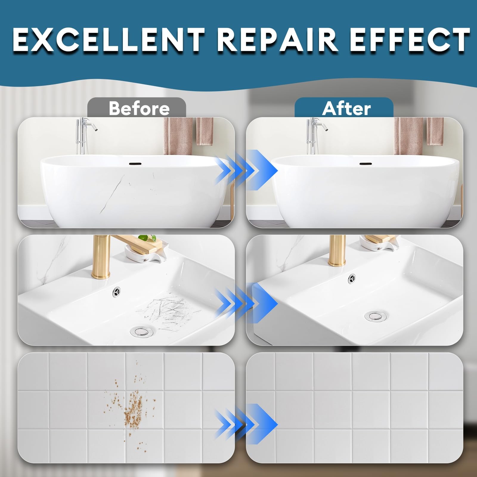 Tub and Tile Paint High-Gloss, White Touch Up Porcelain Paint Repairs Scratch...