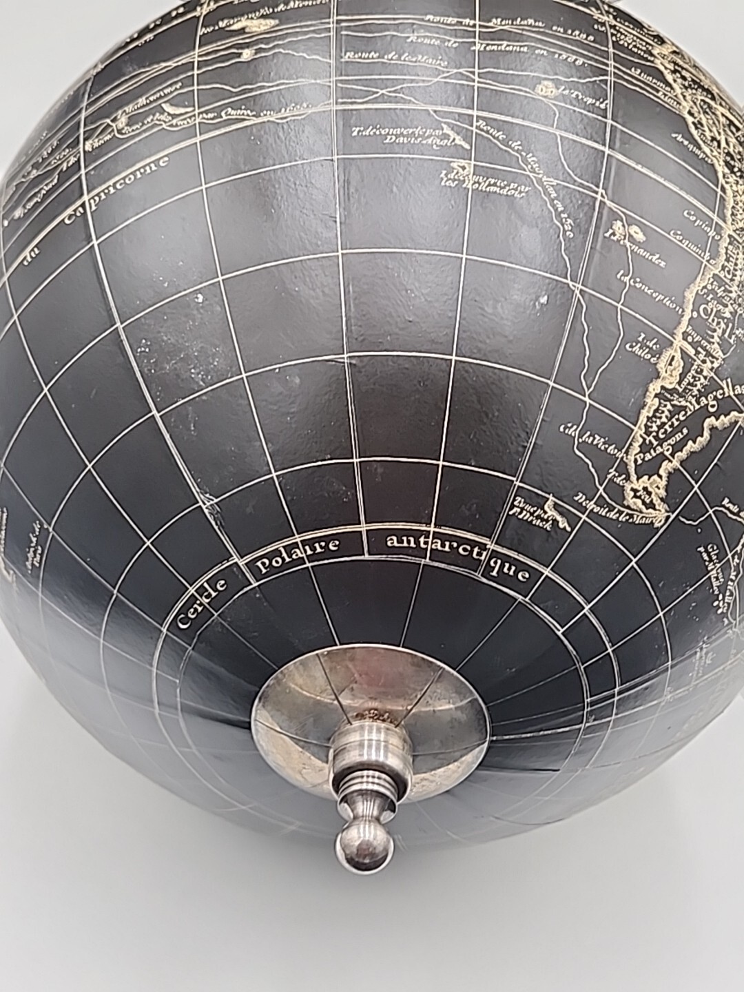 Black Vaugondy 1745 World Globe 13" Reproduction Decor Hanging Globe