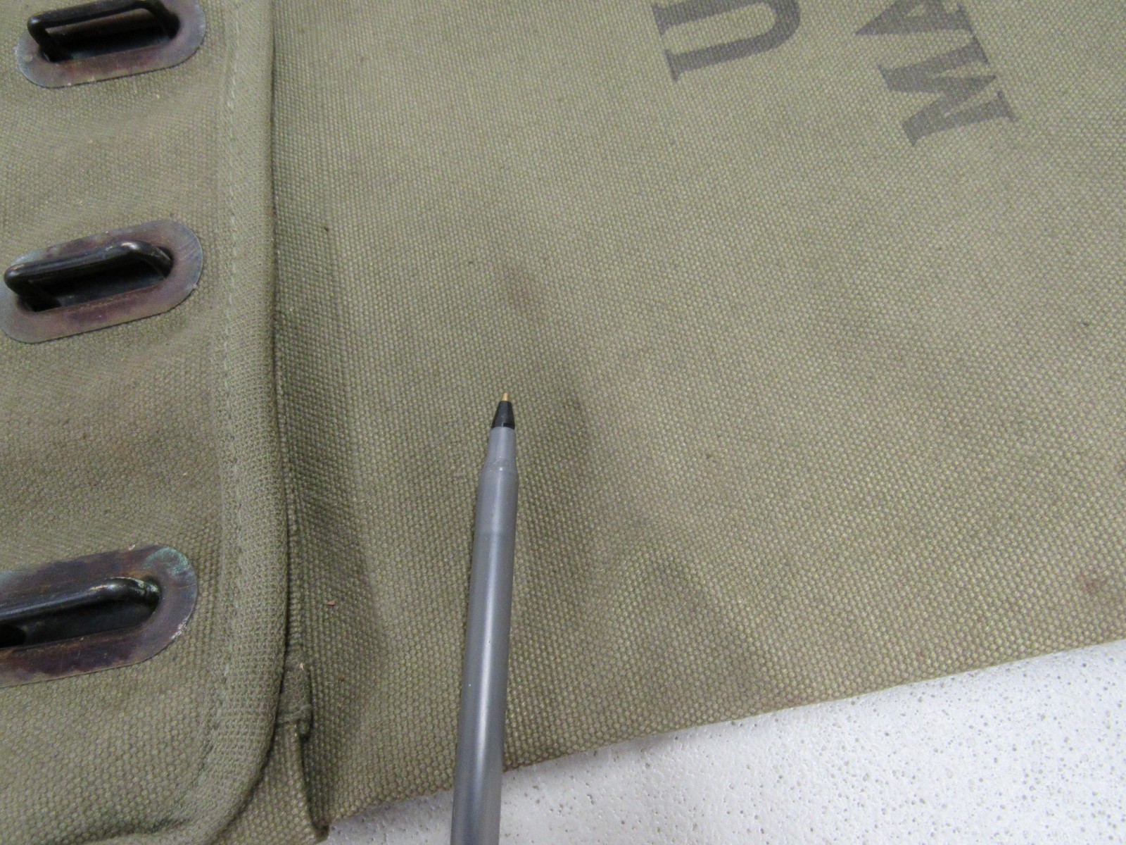 Korean War Era US Mail Bag w/ Locking Strap Canvas 1950 Dated Post WW2