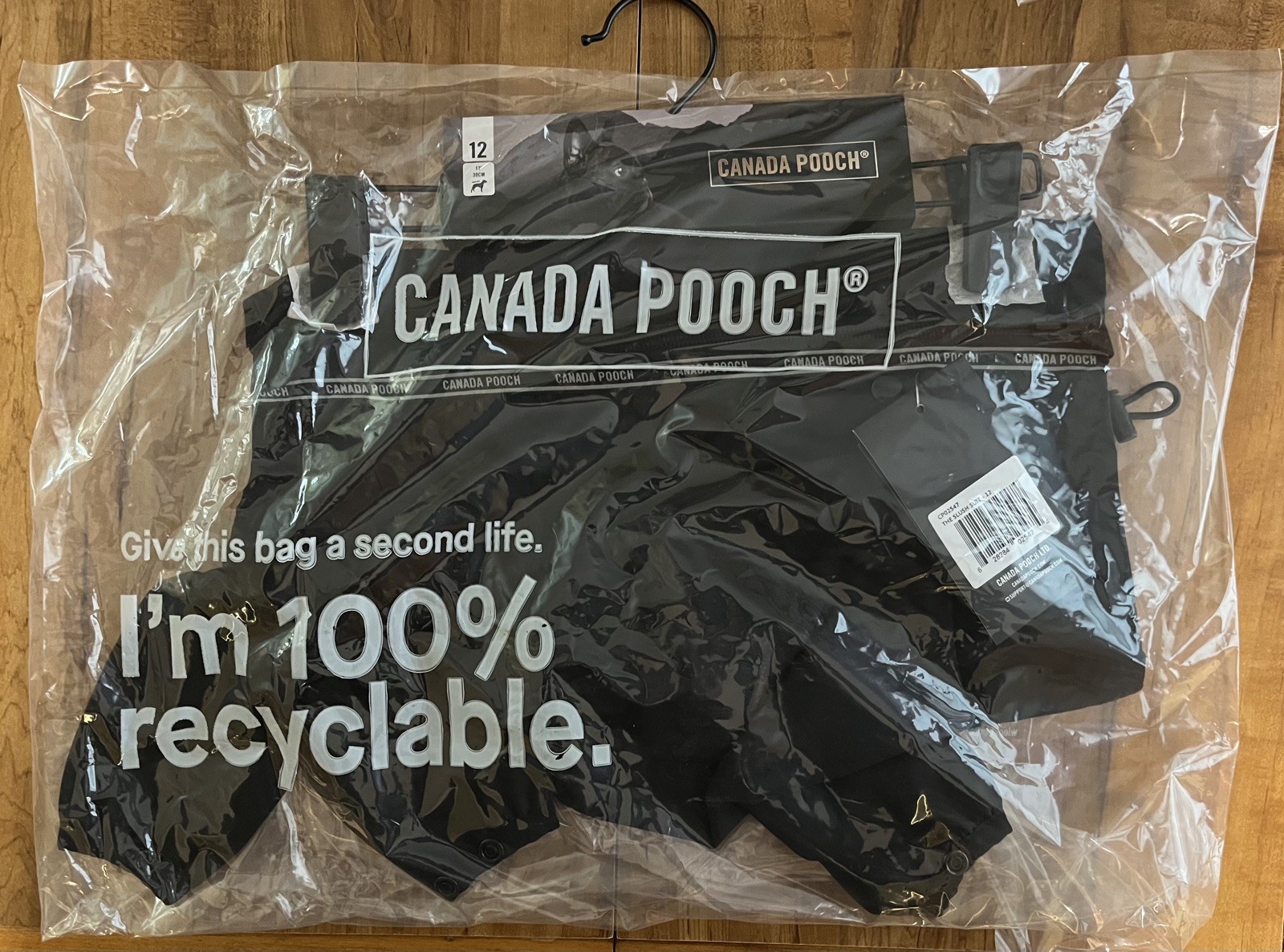 Canada Pooch Slush Suit Size 12 Black Snow & Water-Resistant Dog Bodysuit NWT