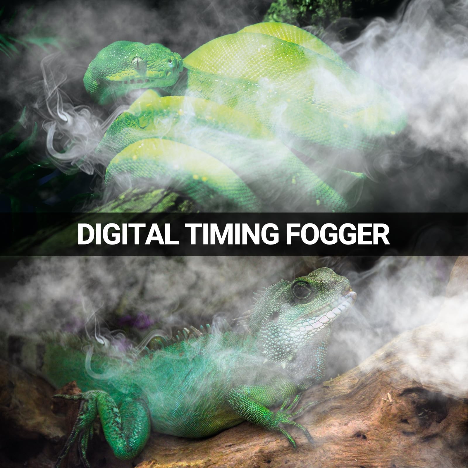 REPTI ZOO 4L Reptile Fogger Mister Humidifier w/ Integrated Tank, Digital Timer
