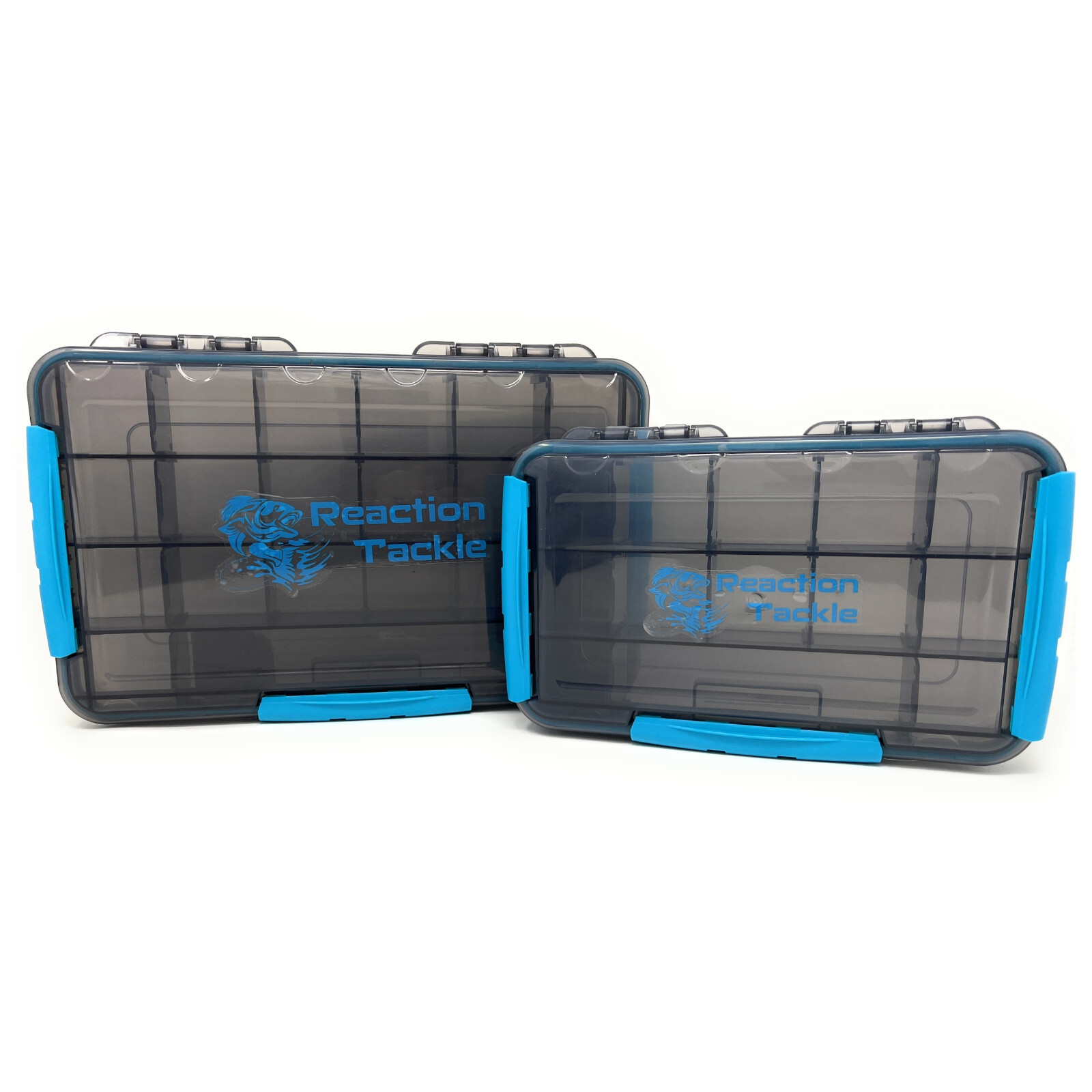 Reaction Tackle Waterproof Tackle Trays - 100% Secure with 3 Clips (2pk or 4pk)