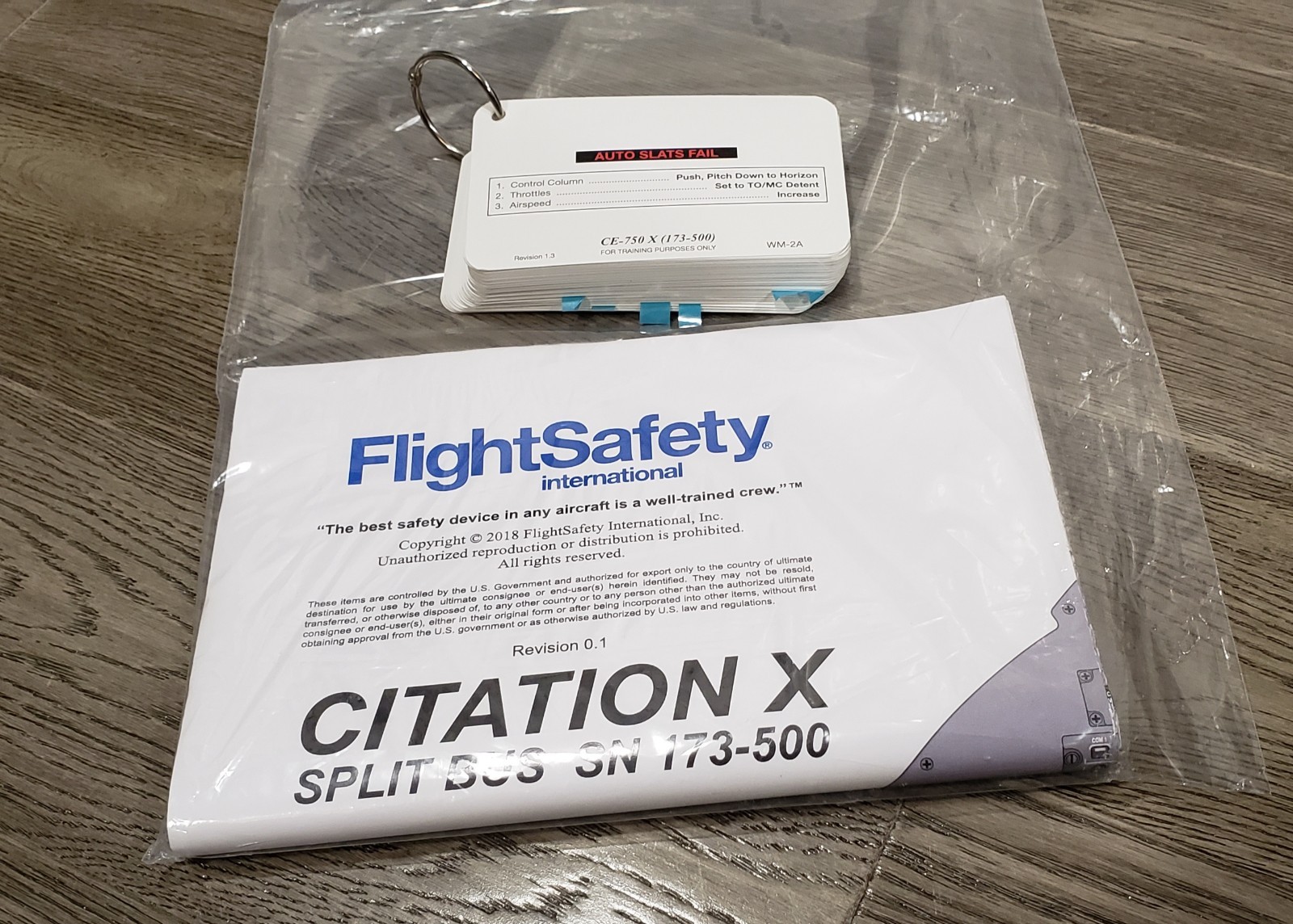 Citation X FlightSafety Pilot Training Manuals (USED & NEW, Great Condition)