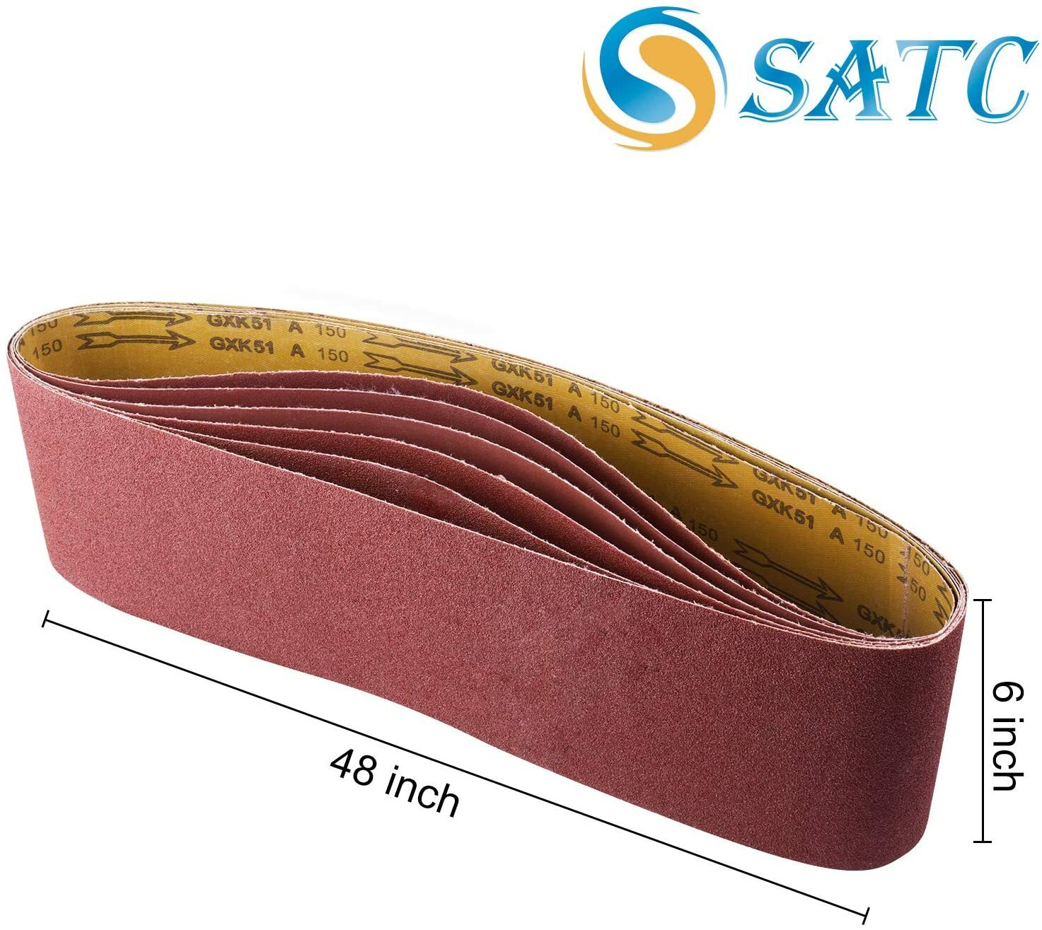 6 PACK 6x48 inch Sanding Belts 60 80 120 150 240 400 Grit Belt Sander Sandpaper