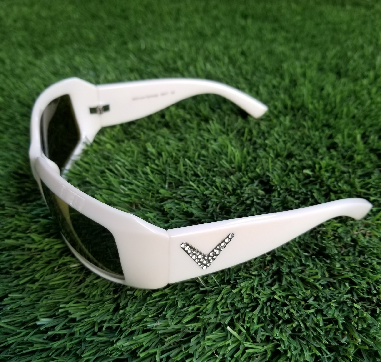 Callaway Ivory Golf Sunglasses Green NEOX Lenses Rhinestones C410WH G RARE