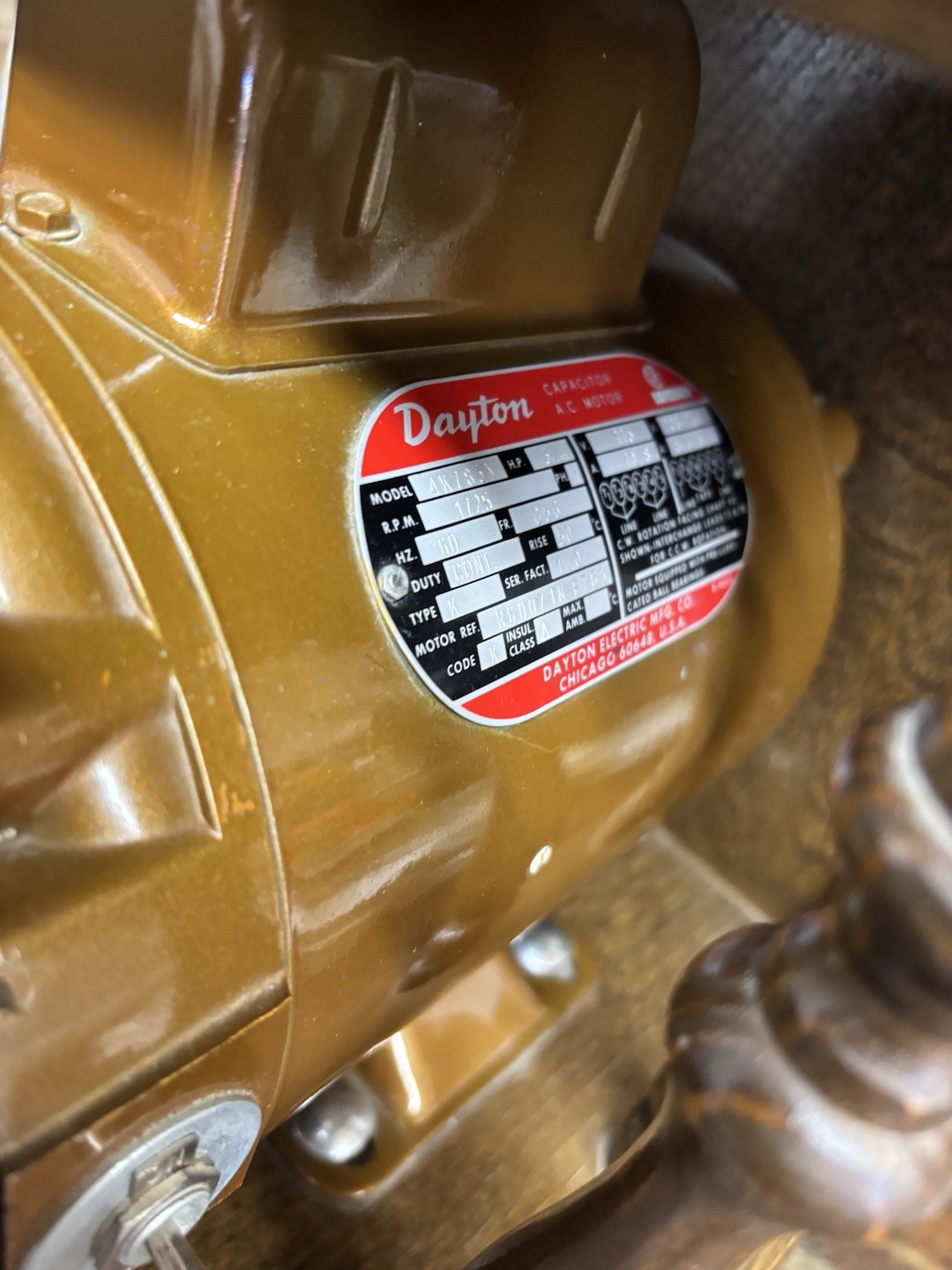 Golden Grain Grinder Wheat Grinder Dayton 3/4 HP Motor W/Wood Cabinet Vintage