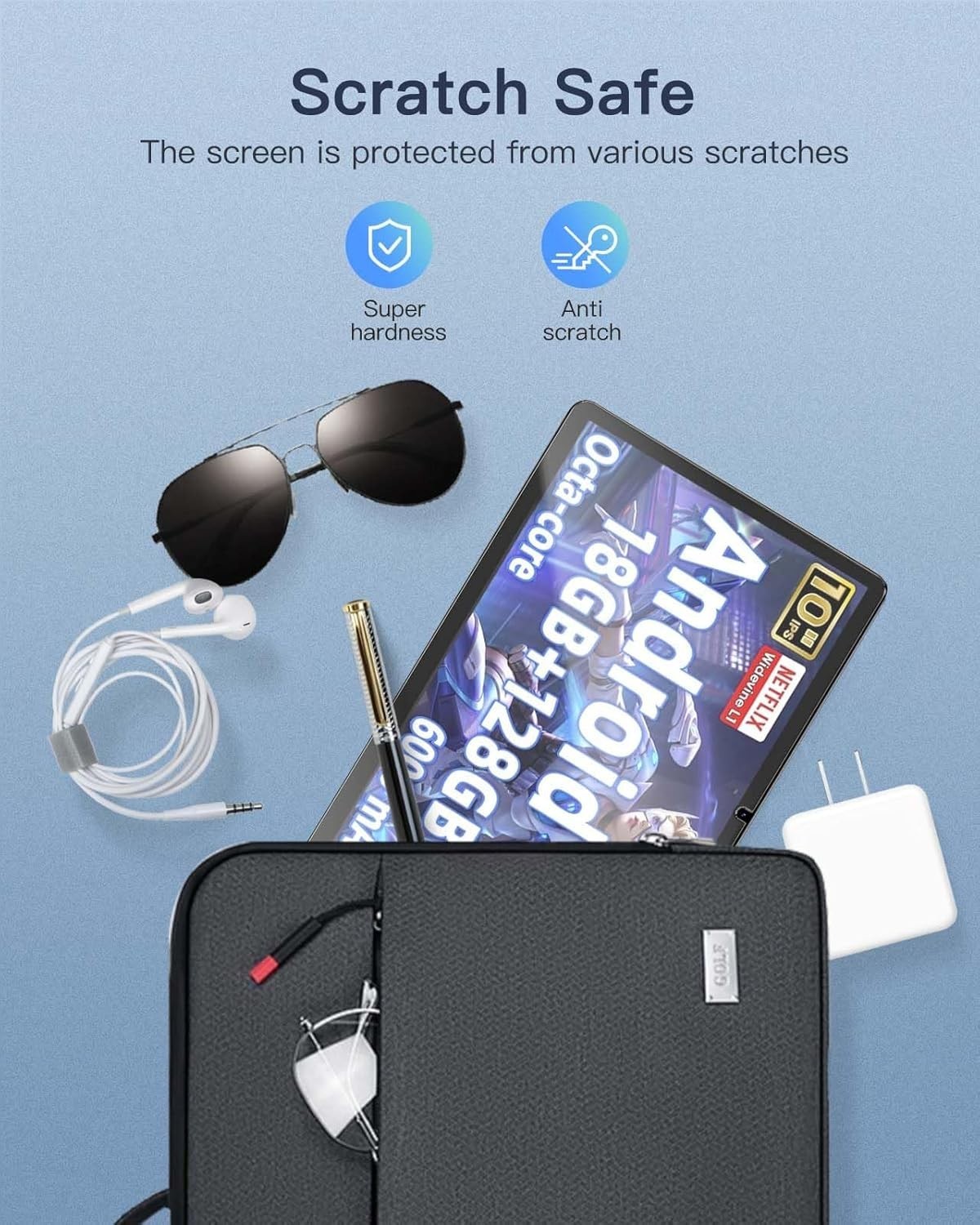 (2 Pack) Aobante 10 Inch Tablet Android 15 10.1" Screen Protector Tempered Glass