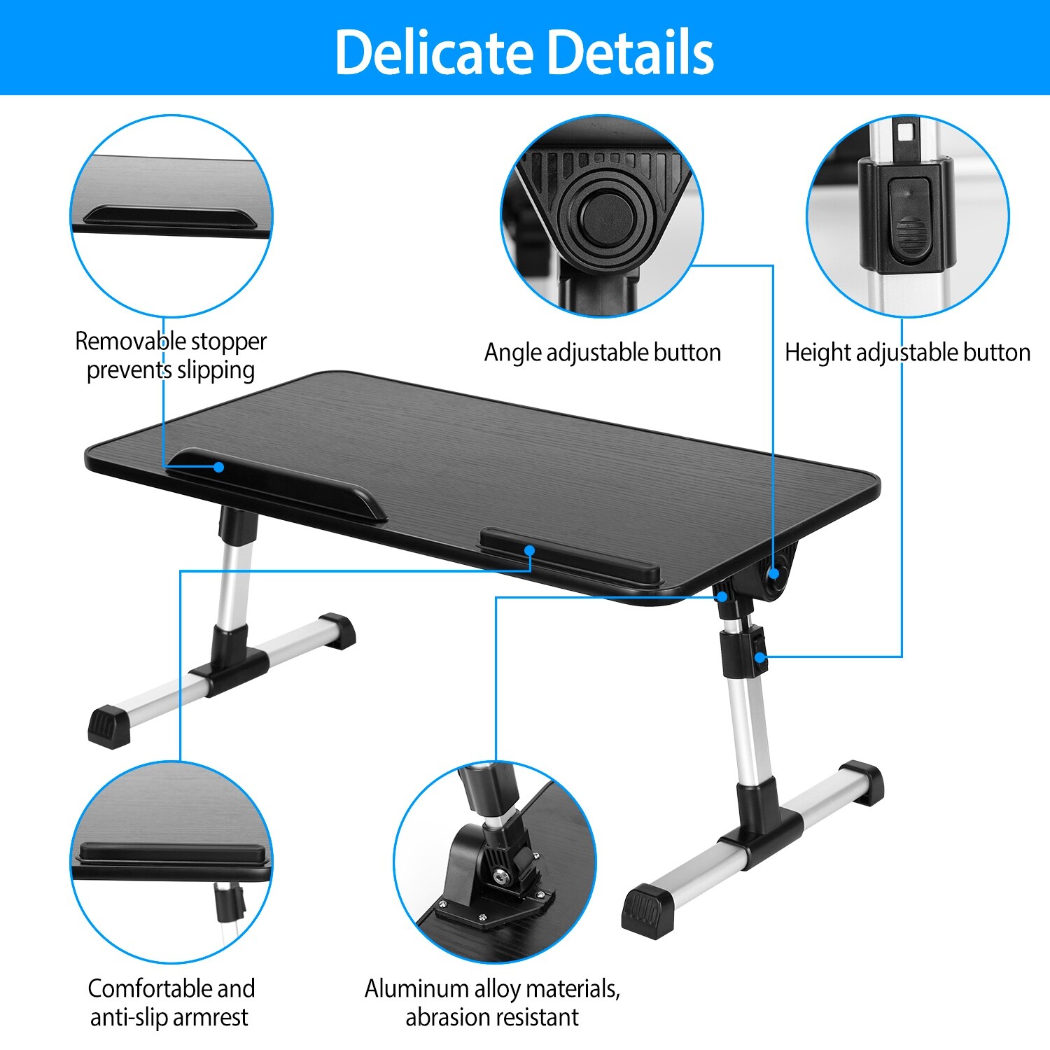 Adjustable Laptop Table Stand Lap Tray Sofa Bed Notebook Computer Foldable Desk