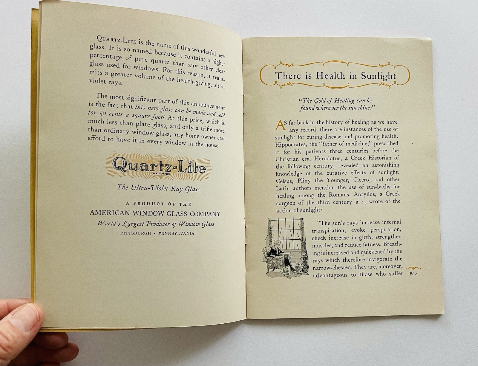 Quartz-Light Ultra-Violet Ray Glass American Window 1927 Sunlight Health Guide