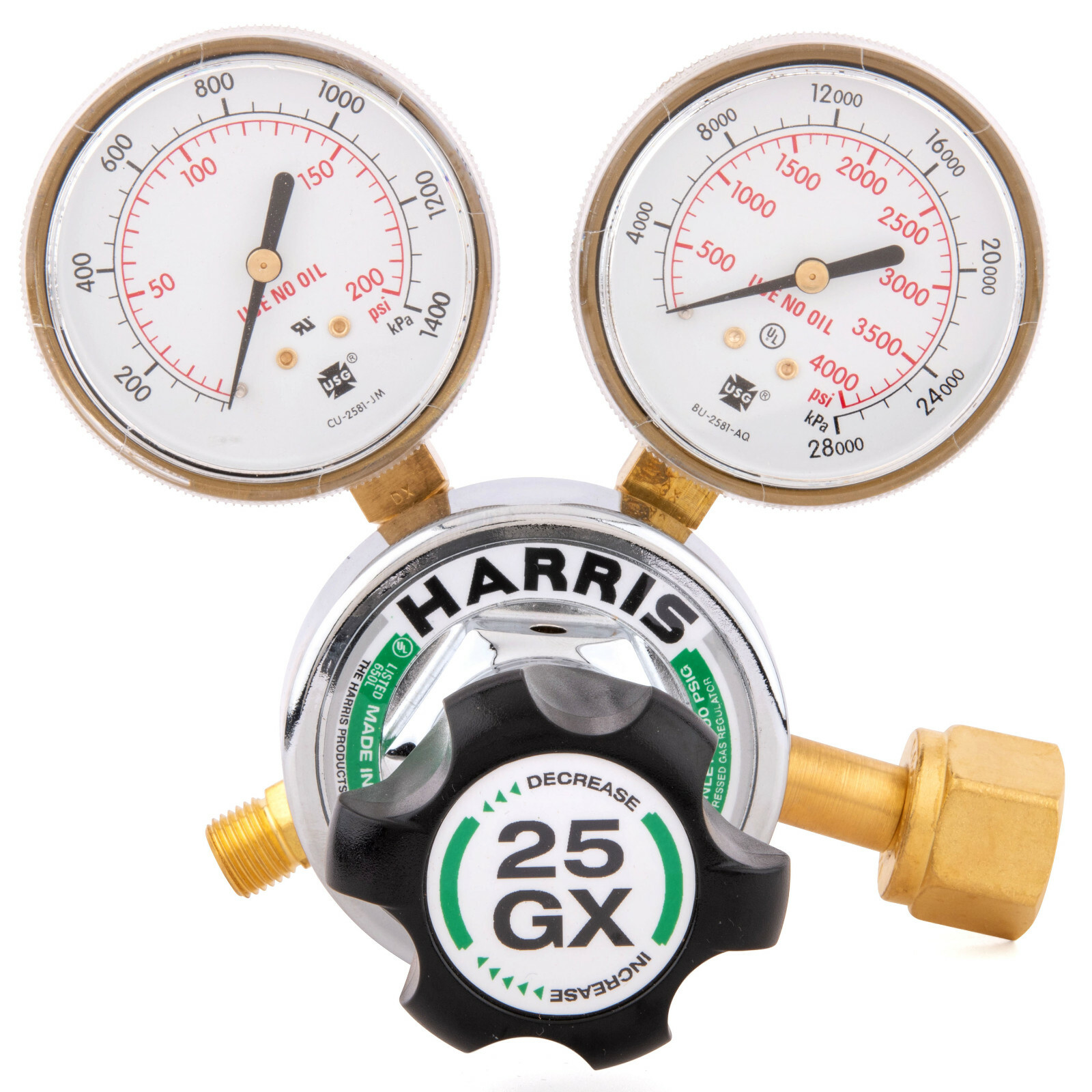 Harris Model 25GX Single Stage Oxygen Regulator 25GX-145-540 3000510