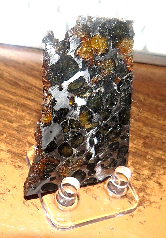 30 gm SERICHO pallasite Meteorite slice translucent from Kenya std olivine JAL