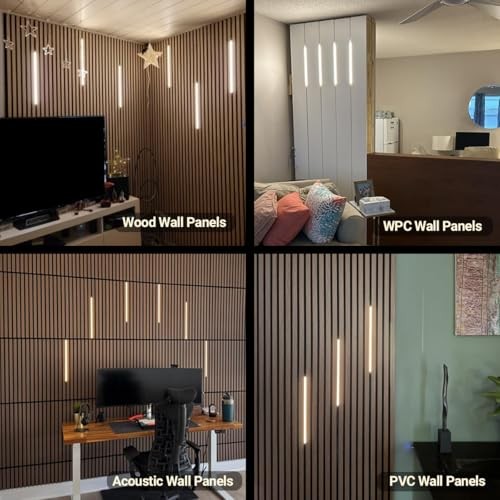 Black LED Recessed Lighting Kit - 6 PCS 16-16-Inch - Warm White 3000K - 6 Pack