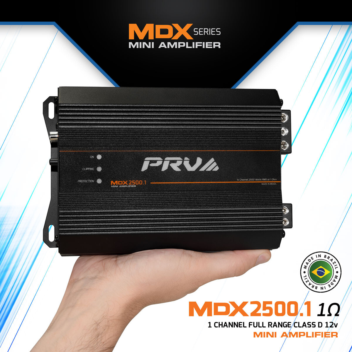 PRV Audio Mini Full Range Car Audio Amplifier 1 Ohm 2600 Watts MDX2500.1