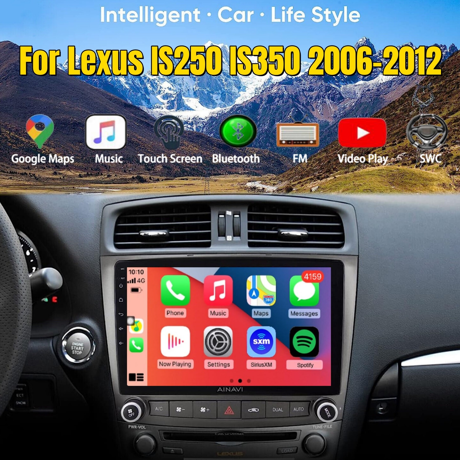 For Lexus IS250 IS350 2006-2012 Android 13 Apple CarPlay Car Stereo Radio GPS