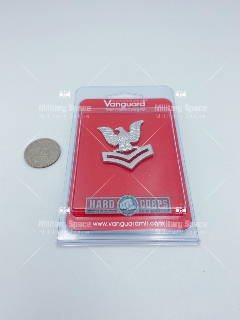 GENUINE U.S. NAVY CAP DEVICE: E5 PETTY OFFICER SECOND CLASS - SILVER