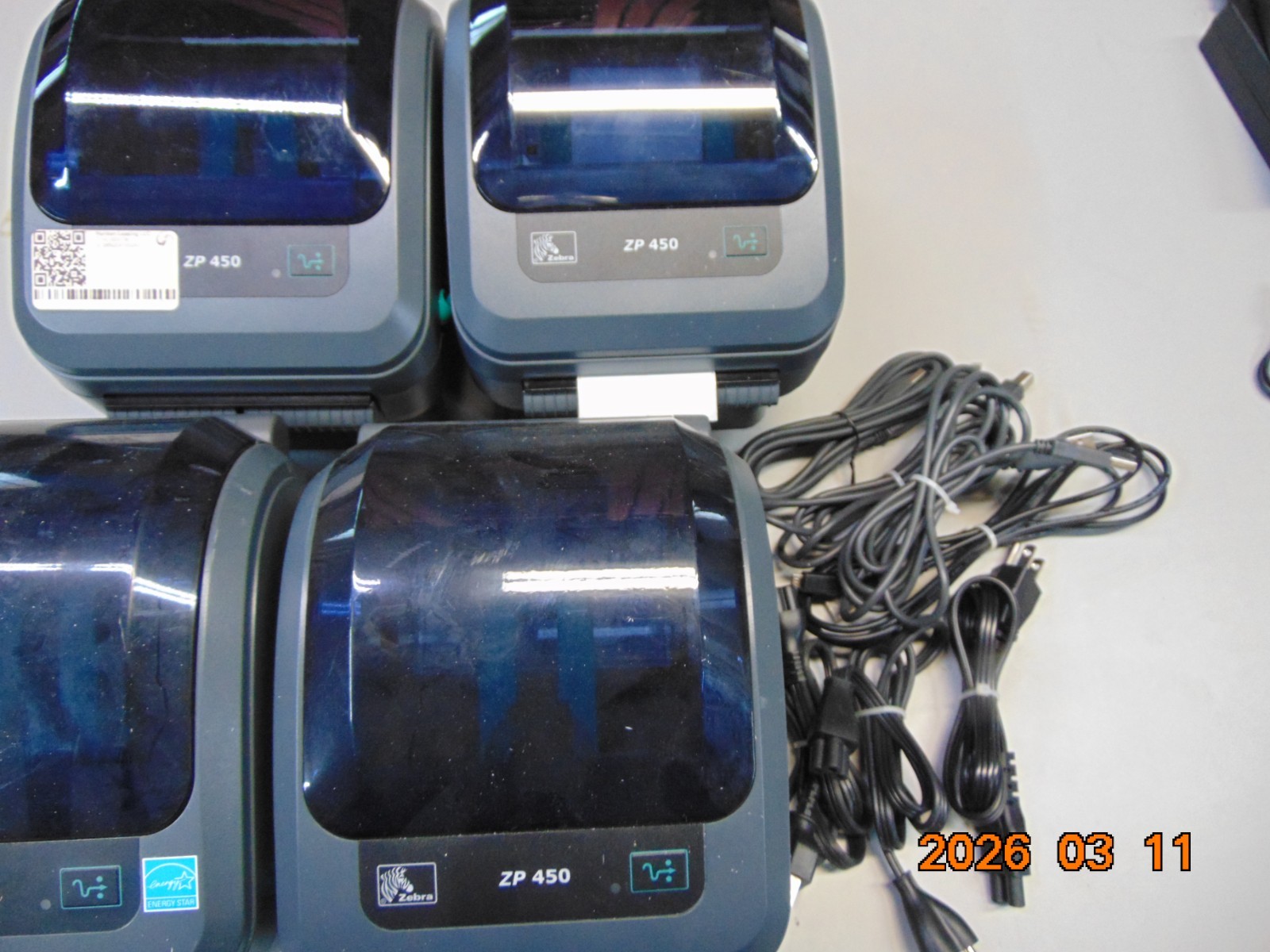 (1) Zebra ZP 450 Ethernet USB Thermal Label Printer ZP450 (ONE)