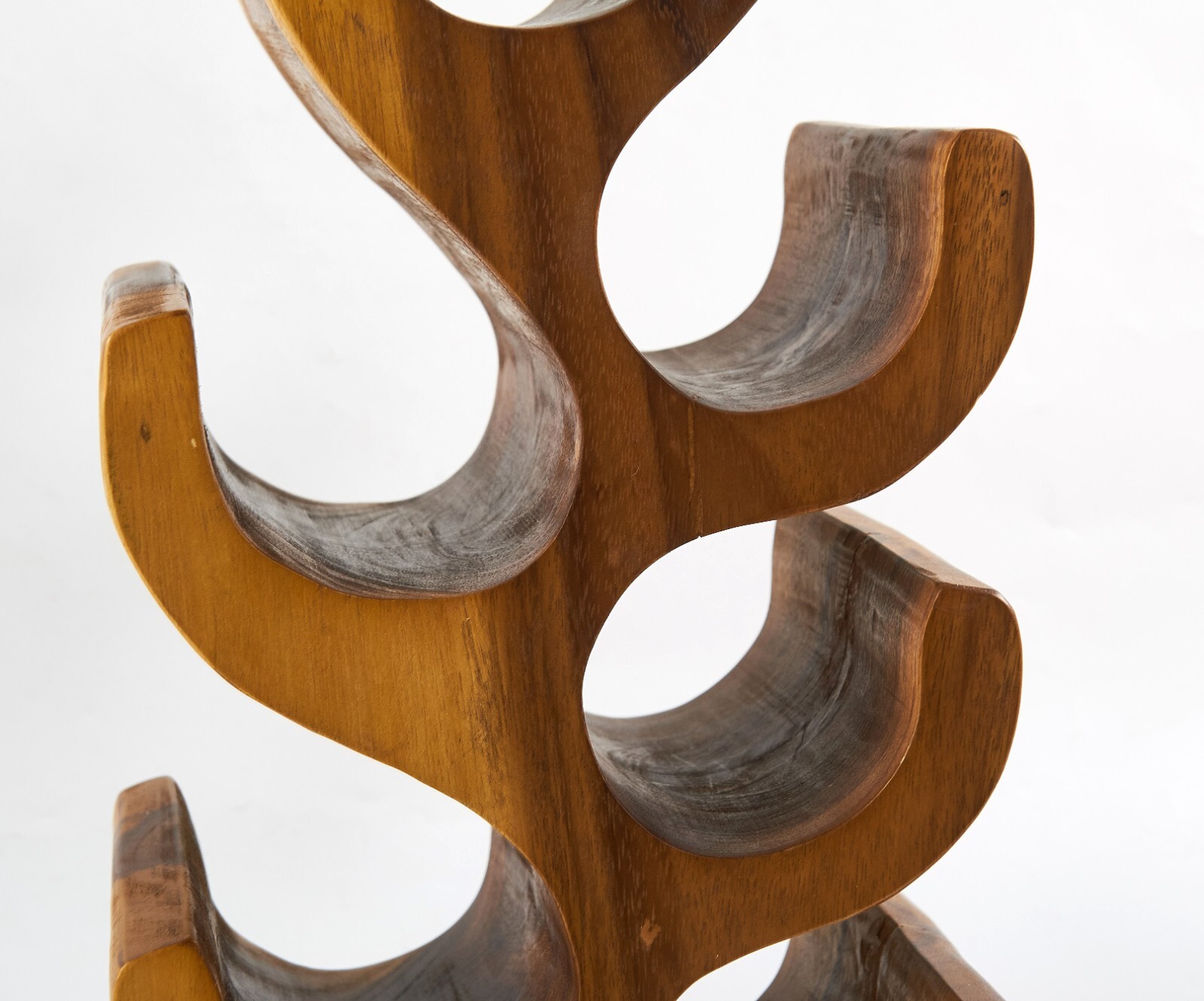 Hand-Carved Suar Wood Tree Shaped Wine Rack Bottle Holder Brown for 6/8/12