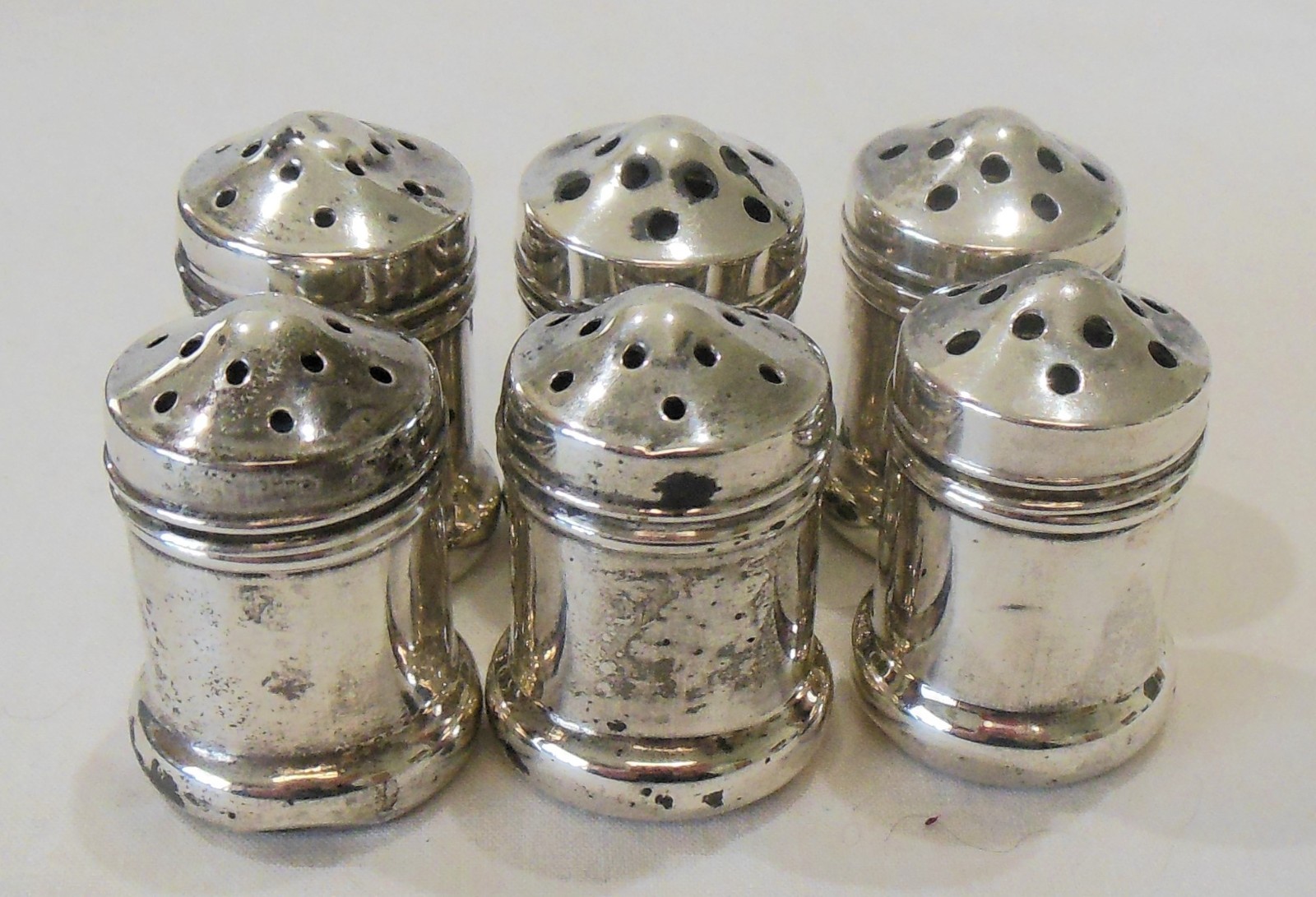 Set of 6 Mini Sterling Salt & Pepper Shakers VL Vincenzo Lollo NY MIB